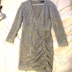 Lavish Alice pleated sequin mini dress